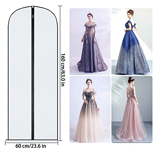 6Pack Breathable Clothes Covers with Zip, 160cm Hanging Garment Covers Bags, Dress Bag Covers, Moth-Proof Mens Suit Storage Bag, Dust Cover for Wardrobe Storage Travel, Clear - Image 2
