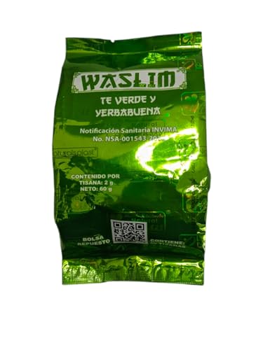 Waslim Green Tea, 2g x 30 Bags, Herbal Tea, chupa panza, exelente para limpiar el colon y bajar de paso rapidamente.