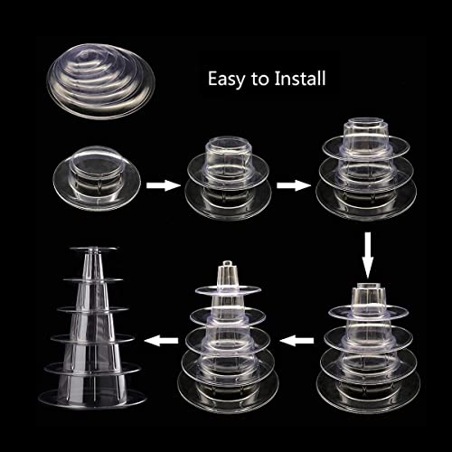 6 Tiers Round Macaron Tower Stand Cake Display Rack Cupcake Stand Desserts Display For Wedding Birthday Decor #TOP2