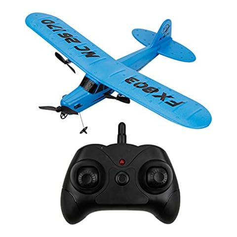 T TOOYFUL FX-803 2.4G Glider Aerodone Fixed Wing Airplane Audult Foam Plane Toys - Blue, 33x25.5x8cm Cover