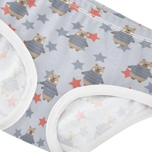 Girls' Underwear Bears Stars Cotton Stretch Comfort Toddler Panties4
