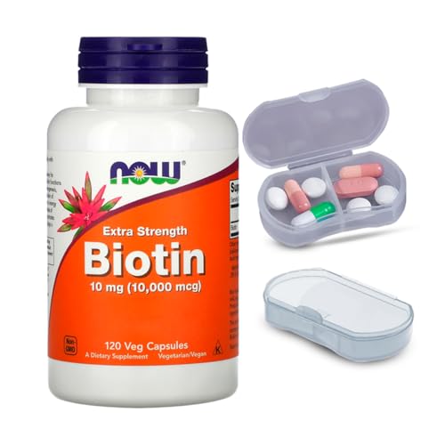 Biotina 10mg Extra Força Now Foods 120 Caps + Porta Cápsulas