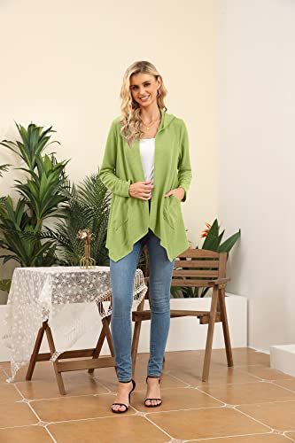 Image of VIISHOW Womens Lightweight Casual Hoodie Cardigans Open Front Waffle Knit Long Sleeve Outwear Coat with Pockets