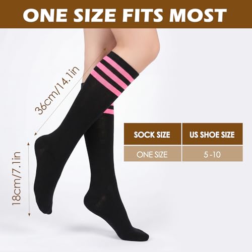 Image of American Trends Womens Athletic Knee High Socks Outdoor Sport Thigh High Stockings Casual Stripes Tube Socks
