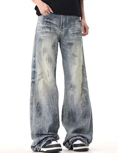 Y2K Jeans Hip Hop Denim Pants Gothic Straight Leg Jnco Jeans Vintage Baggy Jeans for Men3