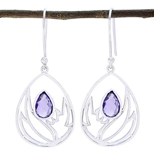 Boucle d'oreille améthyste argent 925 : sublimez votre visage avec une pierre poire violette