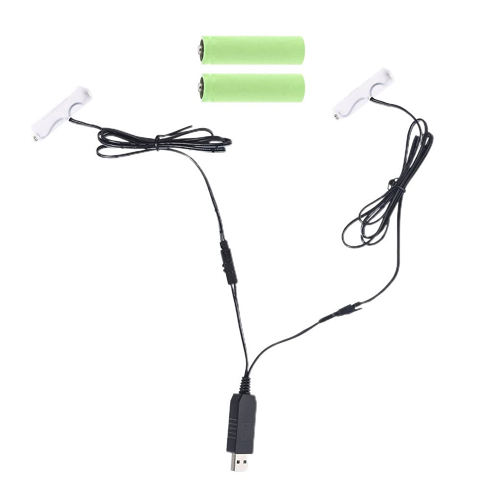 Elnwnnkc 2in1 AA Battery - USB Power Supply Replace 1-4pcs1.5V AA Batteries for Clock Camera Torch