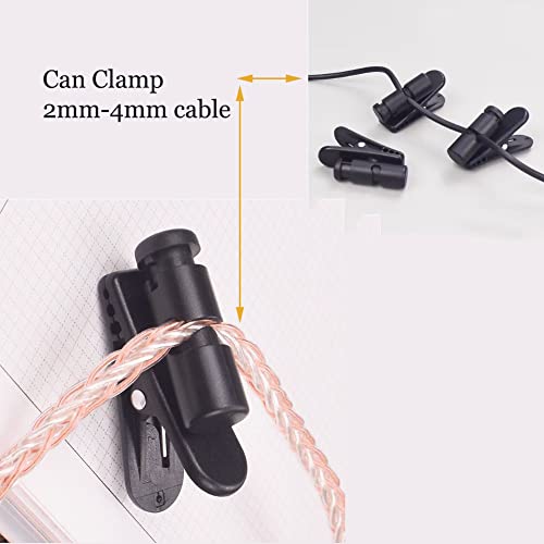 Cuifati Headphone Clip,2PCS Black Earpiece Headphone Headset Earphone Earbud Large Clip Clamp,Cable Clip Clamp Hooks for Earpiece Headphone - Image 2