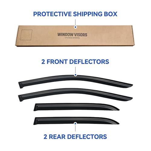 Image of Window Visors Rain Guards Shield for 2003-2007 Honda Accord, Out-Channel Window Vent Wind Deflectors Visors Shades for Honda Accord 03 04 05 06 07