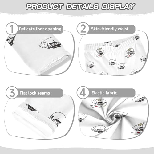 ZZKKO Girls Leggings Kitten Japanese Ramen Yakisoba Toddler Girls Clothes Leggings for Girls Toddler Girls Leggings 3-4T3