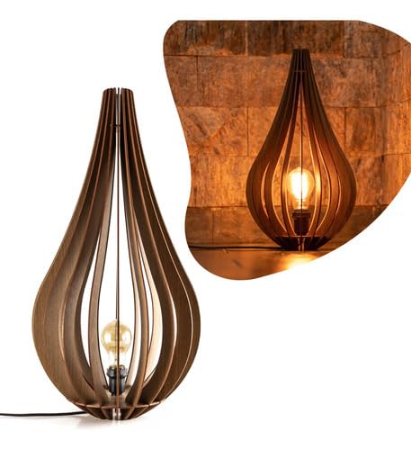 Luminária Abajur Sala Adhara 40 Cm De Madeira Mdf Decorativo