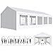 JUMMICO Gazebo Esterno Resistente UV 50+, Tendone per Feste 5x10, Gazebo da Giardino Impermeabilizzazione, Tendone da Esterno per Matrimoni, Feste, Raduni, Riunioni in Giardino, Bianco immagine