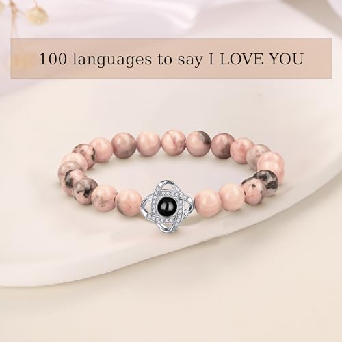 Image of JSJOY I Love You in 100 Languages Bracelet: Unique Gifts for Mom, Daughter, Sister, Girlfriend, Wife - Christmas Stocking Stuffers
