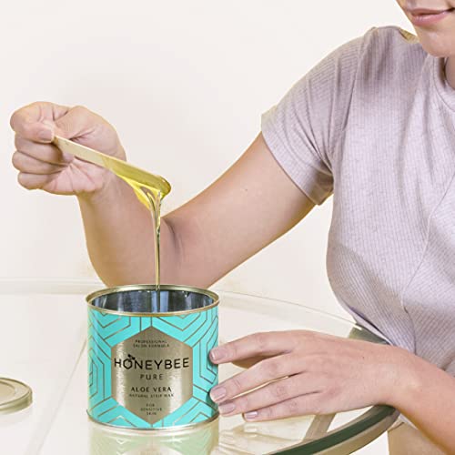 Image of HoneyBee Pure Aloe Vera Wax For Women Hair Removal|Painless Aloevera Wax For Quick Hair Removal|Suitable For All Skin Types|Removes Tan, Dead Skin From Arms, Legs, Underarms, Bikini - Pack Of 1 (600G)