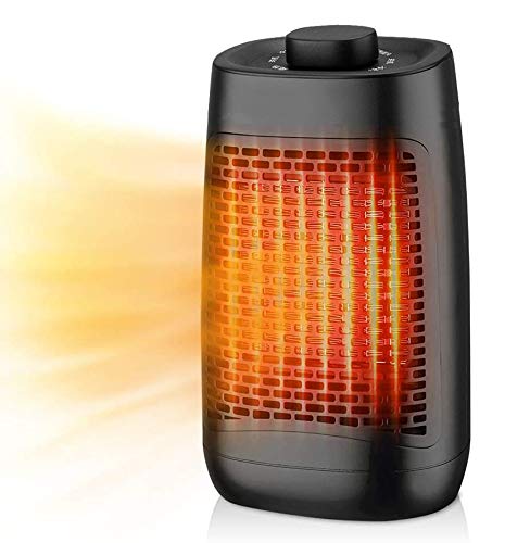 Hifuture - Estufa eléctrica de 1200 W, portátil, PTC, cerámica, termoventilador Mini 3 niveles, calefactor bajo consumo energético, oscilación automática silenciosa para oficina, casa, dormitorio