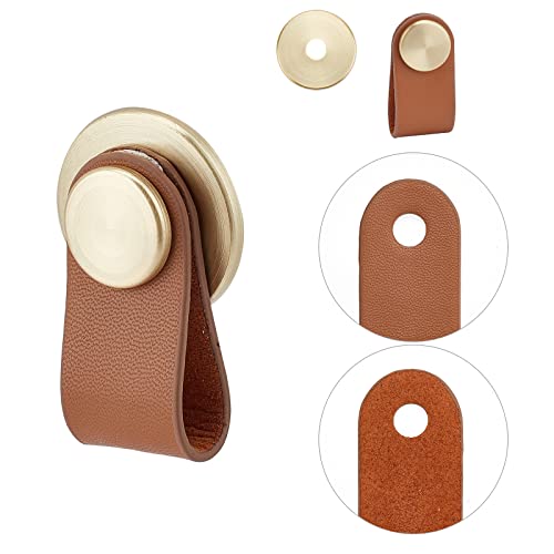 Poignées en cuir véritable faites à la main pour commode élégante - 5