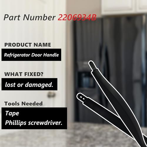 ZNTVW 2206934B Refrigerator Door Handle Black Compatible with Whirlpool, Kenmore Refrigerator Replaces WP2206934B 2203543B 2206953B 826989 AH331472 Kitchen Appliance Accessories Supplies by ZNTVW - Image 2