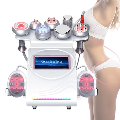 Cplsntaeam Máquina de Belleza de cavitación de 80 KHZ, Dispositivo de Cuidado Facial 9 en 1, Escultura Corporal, liposucción RF multipolar, lipoláser al vacío, Lifting de Piel, Antiarrugas