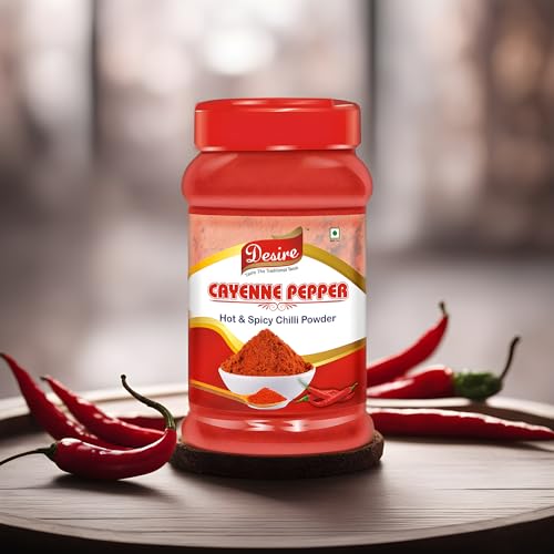 Image of Desire Cayenne Pepper Powder 400g - Hot & Spicy Chili Powder, Perfect for Cooking, Seasoning, and Adding Heat to Dishes | 100% Pure and Natural | No Additives | Pack of 1