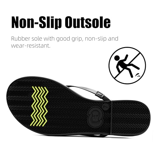 Image of INMINPIN Flat Flip Flops with Arch Support for Women - Memory Foam Flats Summer Sandals 2026 - Ultra Comfort Vegan Leather Thong Sandals Summer Beach Slide