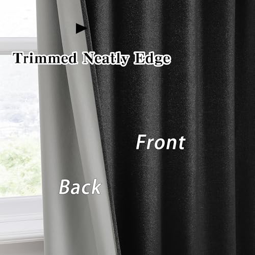 RAIN CITY Blackout Textured Curtains for Living Room Dining Room Linen Blend Black Out Curtains 2 Panels Set, Thermal Insulated Curtain Window Drapes 96 Inches Long by RAIN CITY - Image 5