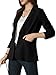 Kelyaa Womens One Button Blazer Casual Open Front Long Sleeve Suit Jackets Business Work Office Blazers with Pockets Black