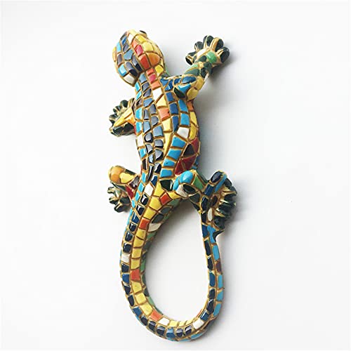 Imán decorativo 3D lagarto mosaico España 5x10.2 cm miniatura 3
