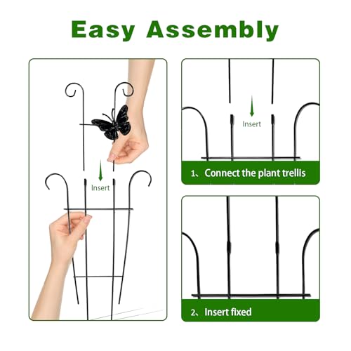 Image of 23 Inch Plant Trellis for Potted Plants, Sturdy Metal Houseplant Trellis for Climbing Plants Indoor Outdoor, Rust-Resistant Plant Support for Monstera Pothos Ivy, 4 Pack (4, 23inch)
