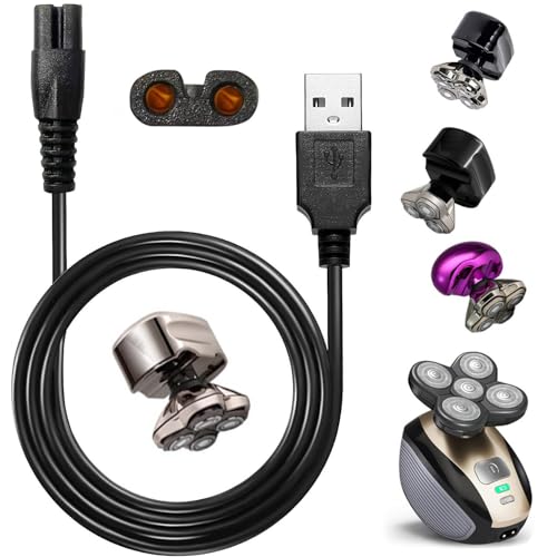 WAHFOX Cordon de chargeur universel USB compatible avec les rasoirs Skull Shaver Pitbull et les marques de rasoir grand public (chargeur USB)