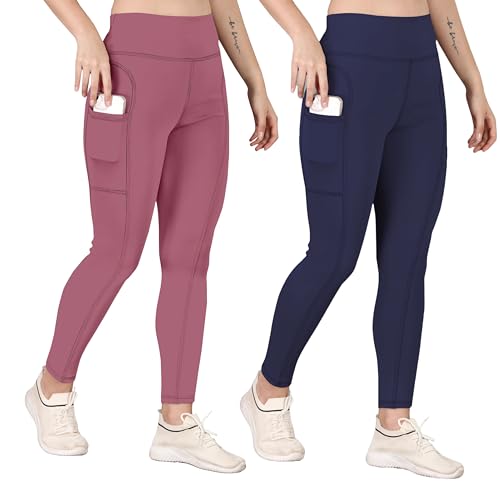 Image of Poojaran Workout Tight /Pants /Legging with Side Pocket, Stretchy Tights and a high Waist for Women and Girls' use in The Gym,Yoga,Running,Cycling