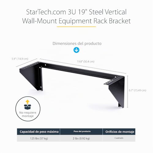 Soporte de acero StarTech RK319WALLV para montaje de red vertical 19in 3U 2