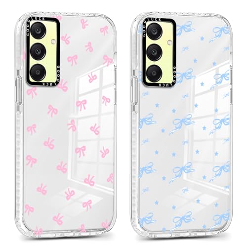 Yomjew Lot de 2 coques de téléphone avec nœud transparent pour Samsung Galaxy A25 5G 6,5", esthétique, tendance, douce, fine, tendance - Coque de protection en TPU pour femmes et filles - Motif nœud Yomjew Lot de 2 coques de téléphone avec nœud transparent pour Samsung Galaxy A25 5G 6,5", esthétique, tendance, douce, fine, tendance - Coque de protection en TPU pour femmes et filles - Motif nœud