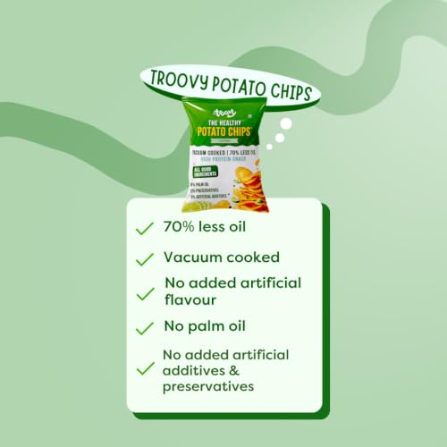 Image of Troovy Healthy Potato Chips | Vacuum Cooked Snacks | 70% Less Oil | No Palm Oil, No Added Preservatives | Made with Real Ingredients (Lemon)