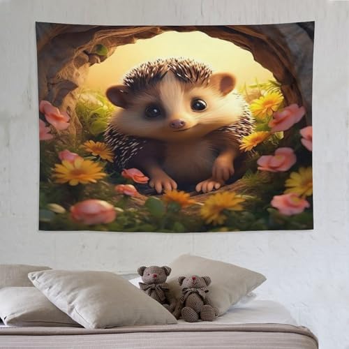 Tapisserie murale hérisson idée cadeau déco originale