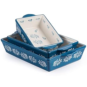 Wisenvoy Baking Dish Ceramic Lasagna Pan Casserole Dish 3-Piece Bakeware Sets Baking Dishes Baking Set Baking Dish Set