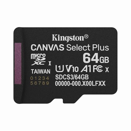 Kingston Canvas Select Plus microSD[J[h 64GB microSDXC Gen3 100MB/s A1J[h + A_v^[ - SDCS3/64GB