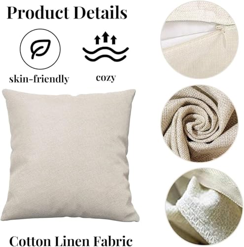 Coussins de canapé décoratifs tournesol 40x40 en lin lot de 4