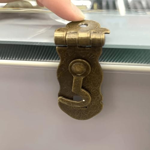 dophee 4Pcs Antique Bronze Box Hasps, Mini Decorative Latch Buckle Clasp with Screws for Wooden Box Jewelry Box Wine Gift Case Notebook Diary Lock, 71x24mm/2.8"x0.94" - Image 6