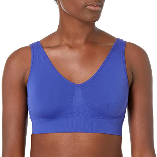 Hanes women's cozy seamless wire-free bra, clematis blu…