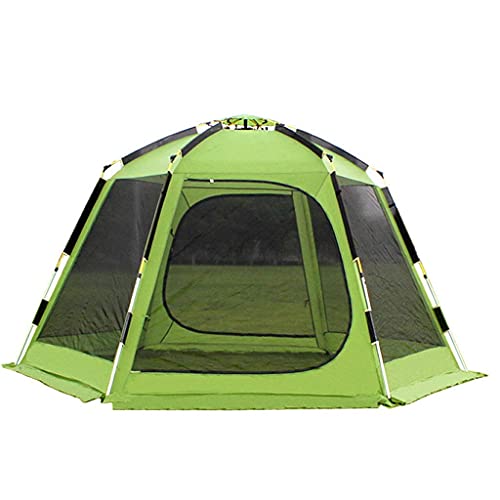 Tente de famille 5-8 personnes automatique et hexagonale verte