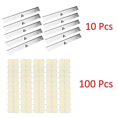 Candle Wick Sticker (100 pcs) and Metal Candle Wick Holder bar (10 pcs) Bundle- Kare & Kind Retail Packaging (Wick Holder bar Plus Wick Sticker, Silver)