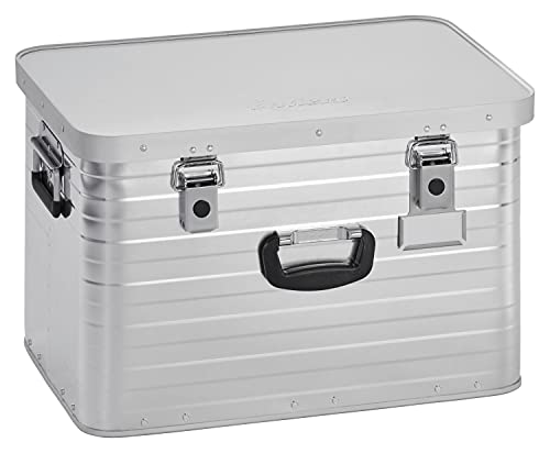 Enders Alubox 63 L mit Schloss Set - Aluminium Box 1 mm Wandstärke, spritzwasserdicht, stapelbar - Alukiste, Metallkiste, Metallbox mit Deckel - verwendbar als Transportbox, Werkzeugkiste, Lagerbox