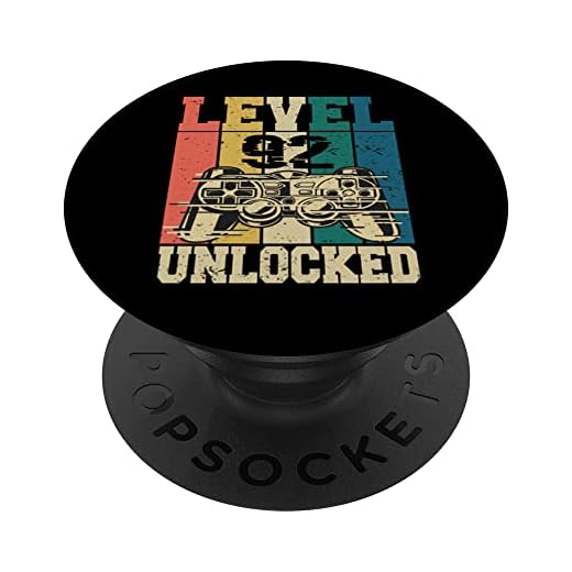 92 cumpleaños Gamer Gamer 92 años Nivel 92 desbloqueado PopSockets PopGrip Intercambiable