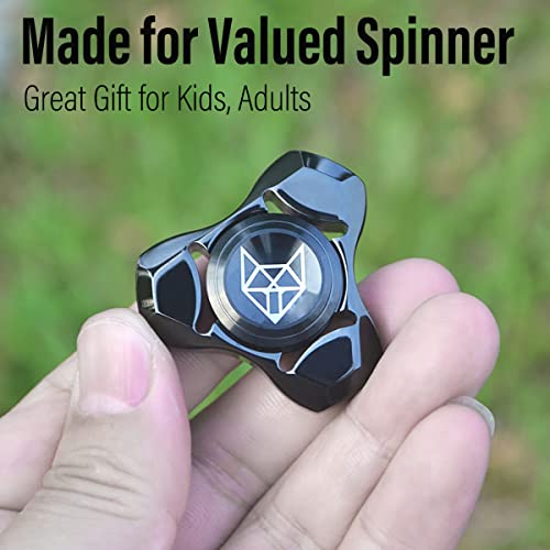Image of FREELOVE Premium Metal Fidget Spinner for Adults, Stainless Steel Heavy Silent Spinner with Precision Bearing, Small Office Desk Toy & EDC for Stress Relief Focus ADHD, Black