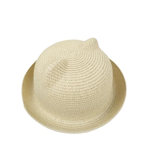 New Handmade Straw Hat 7-Color Travel Cat Ear Straw Hat