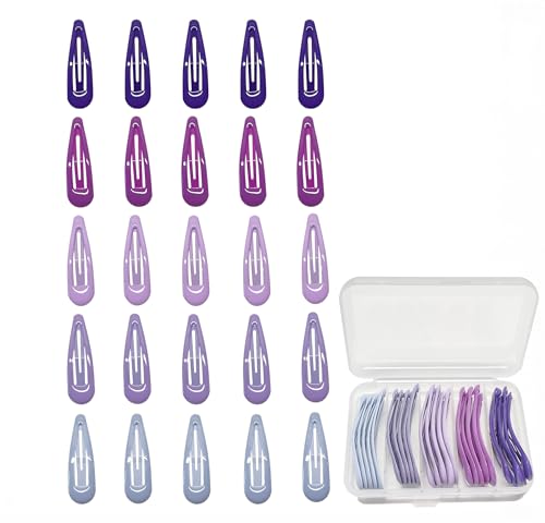 Pinzas para cabello metálicas 25 piezas tonos morados miniatura 1