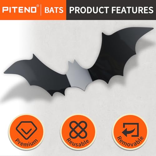 Piteno 140Pcs Bats Halloween Decorations Party Supplies の商品画像 2