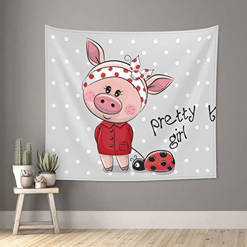 Tapisserie déco cochon rose pour masquer un mur blanc vide - 2