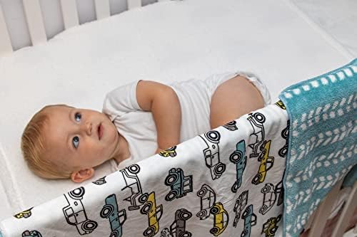 Sherpa Fleece Baby Blankets for Boys and Girls – Colorful, Reversible Baby Blankets for Newborns, Infants, Toddlers, and Nursery (Cars & Arrows)