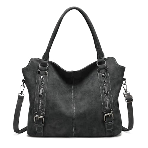 Bolso de mano de cuero para mujer con asas superiores,...